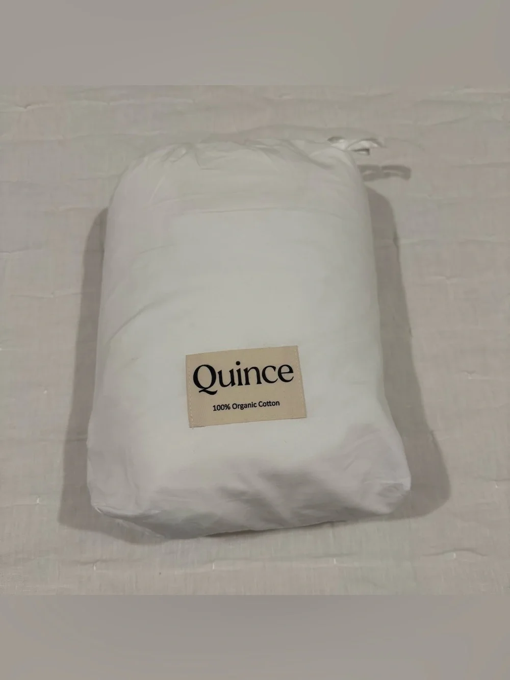 New Quince Organic Crisp Percale Fitted Sheet Set King $80 White